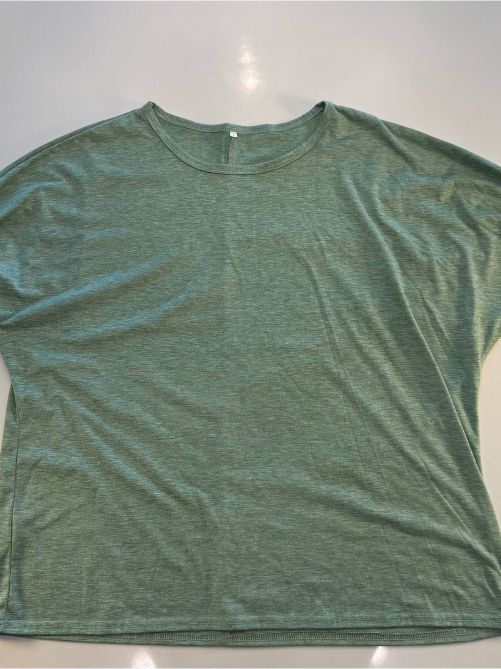 Light Green Smocked Short Sleeve Women's Tee - Picture 3 of 9